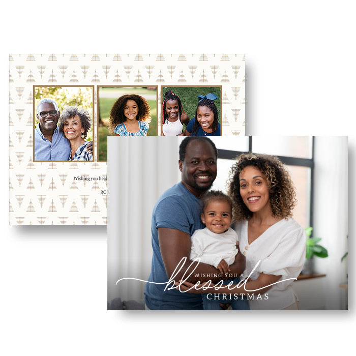 7x5" Double Sided Card - Blessed Christmas