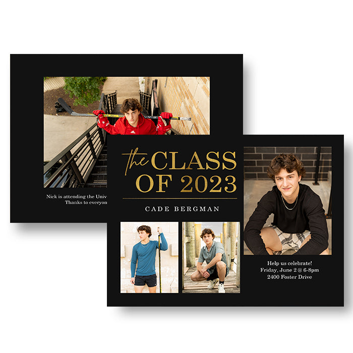 7x5" Double Sided Card - Class of 2023 in Black