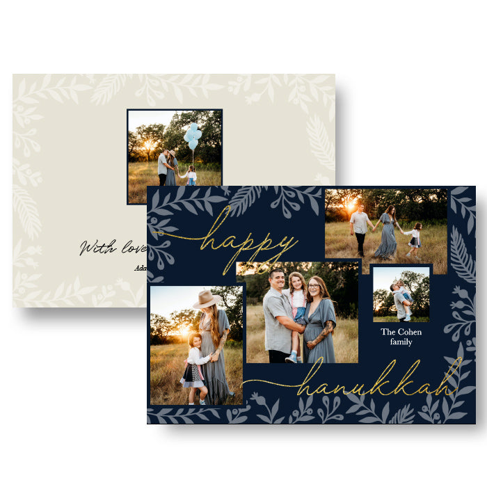 7x5" Double Sided Card - Holiday Floral