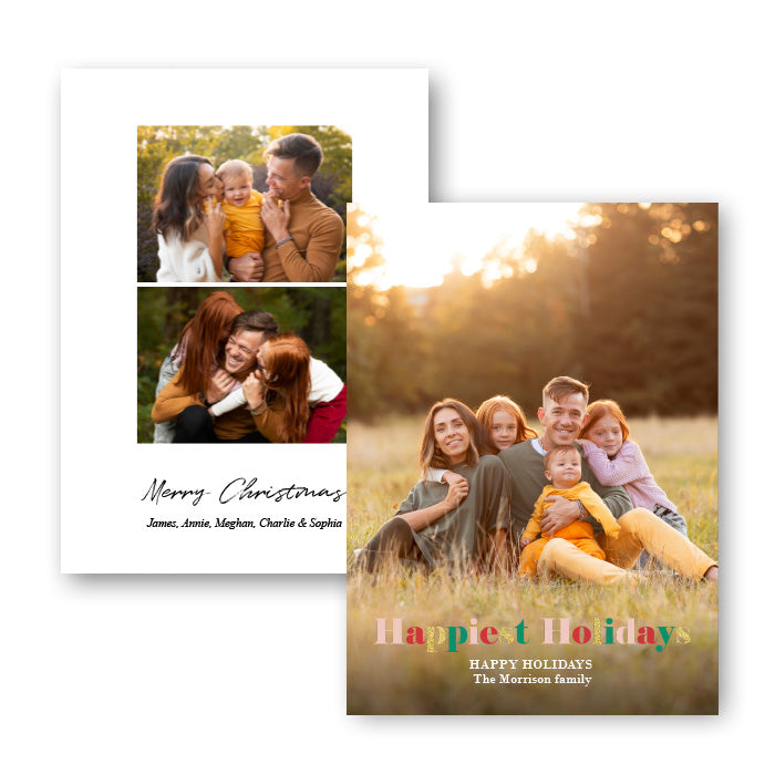 5x7" Double Sided Card - Holiday Glitter