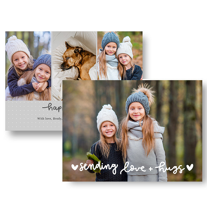 7x5" Double Sided Card - Love & Hugs