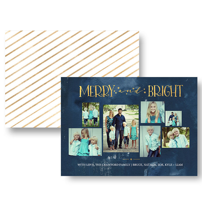 7x5" Double Sided Card - Merry & Bright