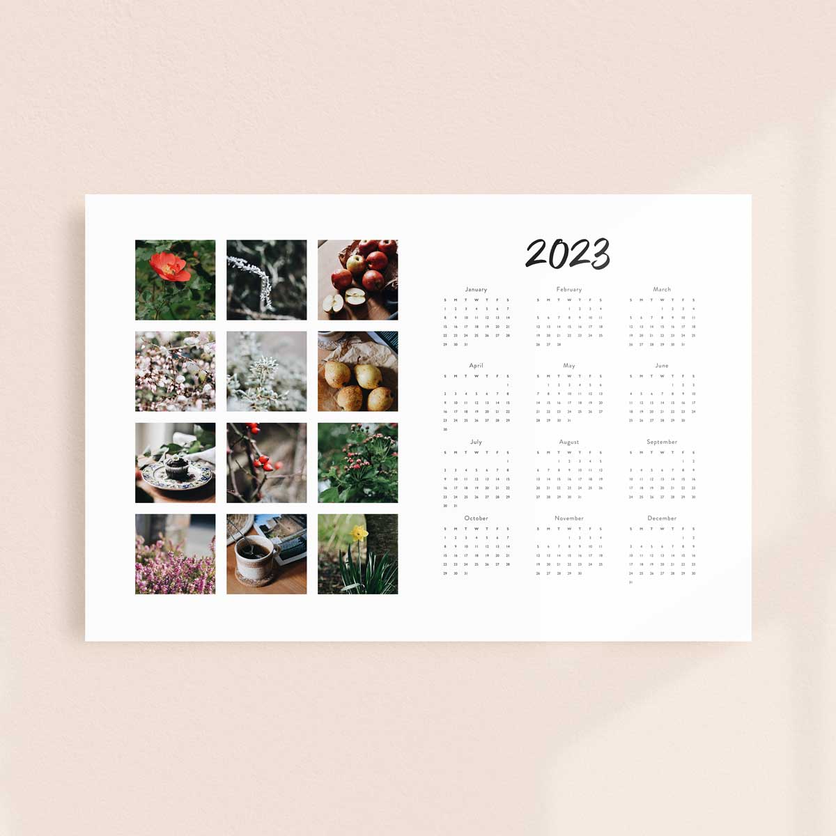 18x12" Poster Calendar - Monthly Collage