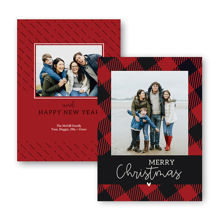 5x7" Double Sided Card - Red Plaid