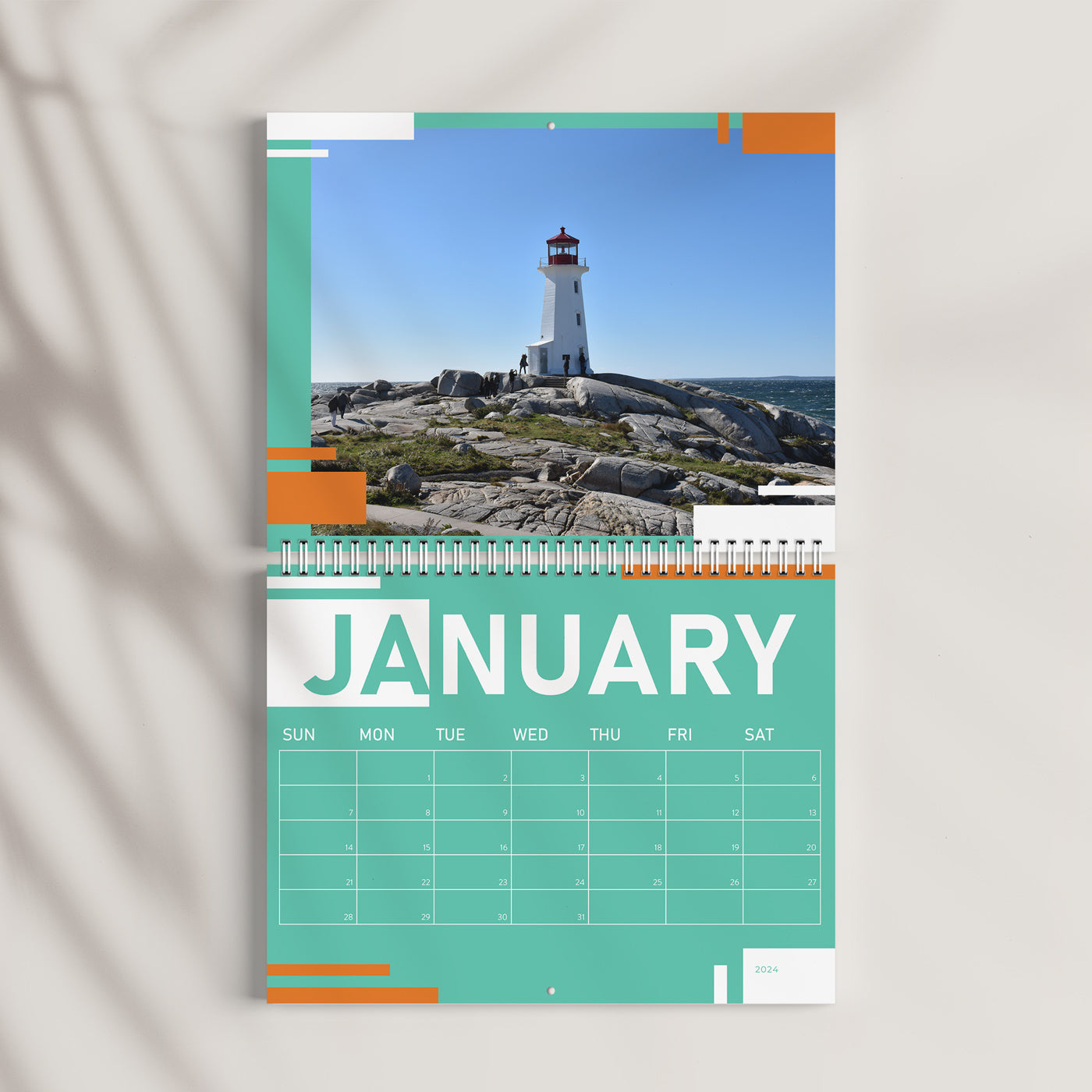 8.5x11" Spiral Bound Calendar - Geometric