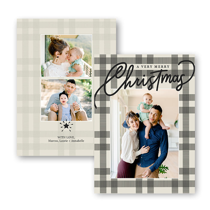 5x7" Double Sided Card - Christmas Plaid